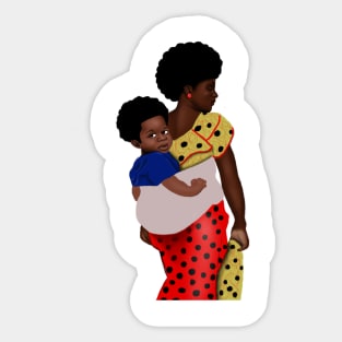 African Mother and Child Sticker